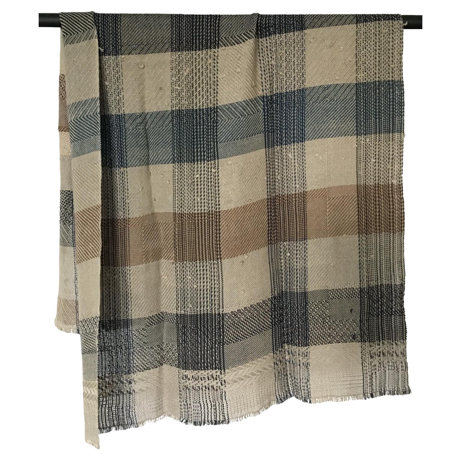 Catarina Riccabona, Handwoven throw 'Burgundy Red & Caramel Brown'
