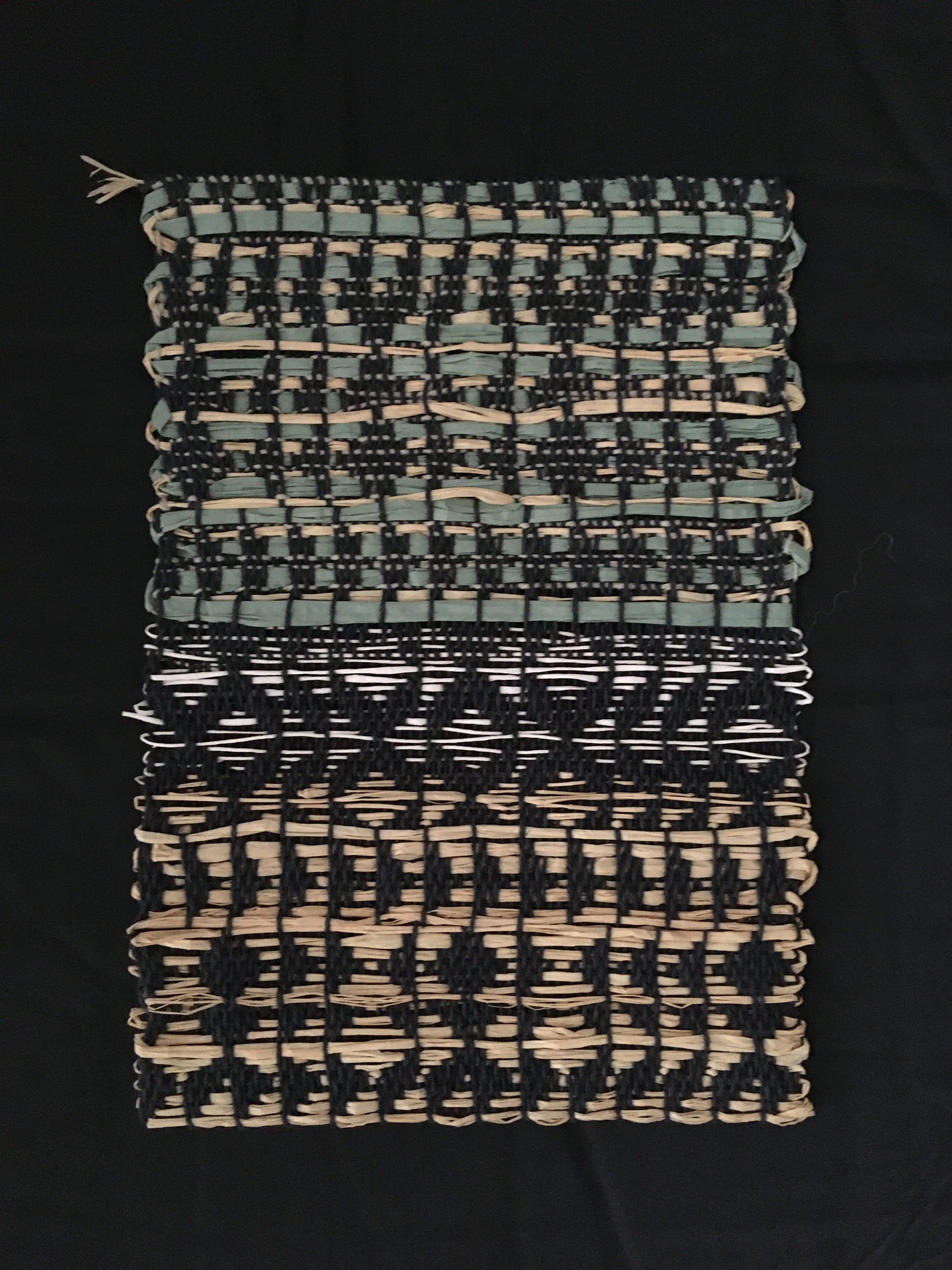 Catarina Riccabona, Patterned Linen, Paper & Raffia Panel In Excellent Condition For Sale In London, GB