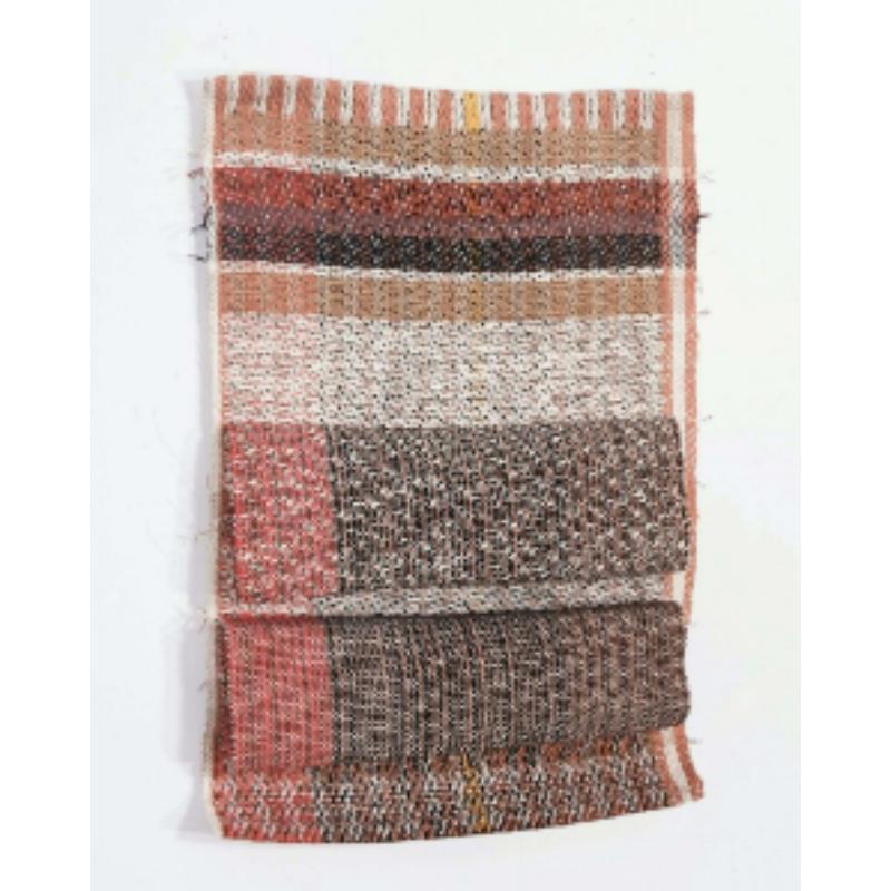 Linen warp, paper yarns in weft (ochre, white, terracotta, black, pinks)
H57 x W39 x D8 cm