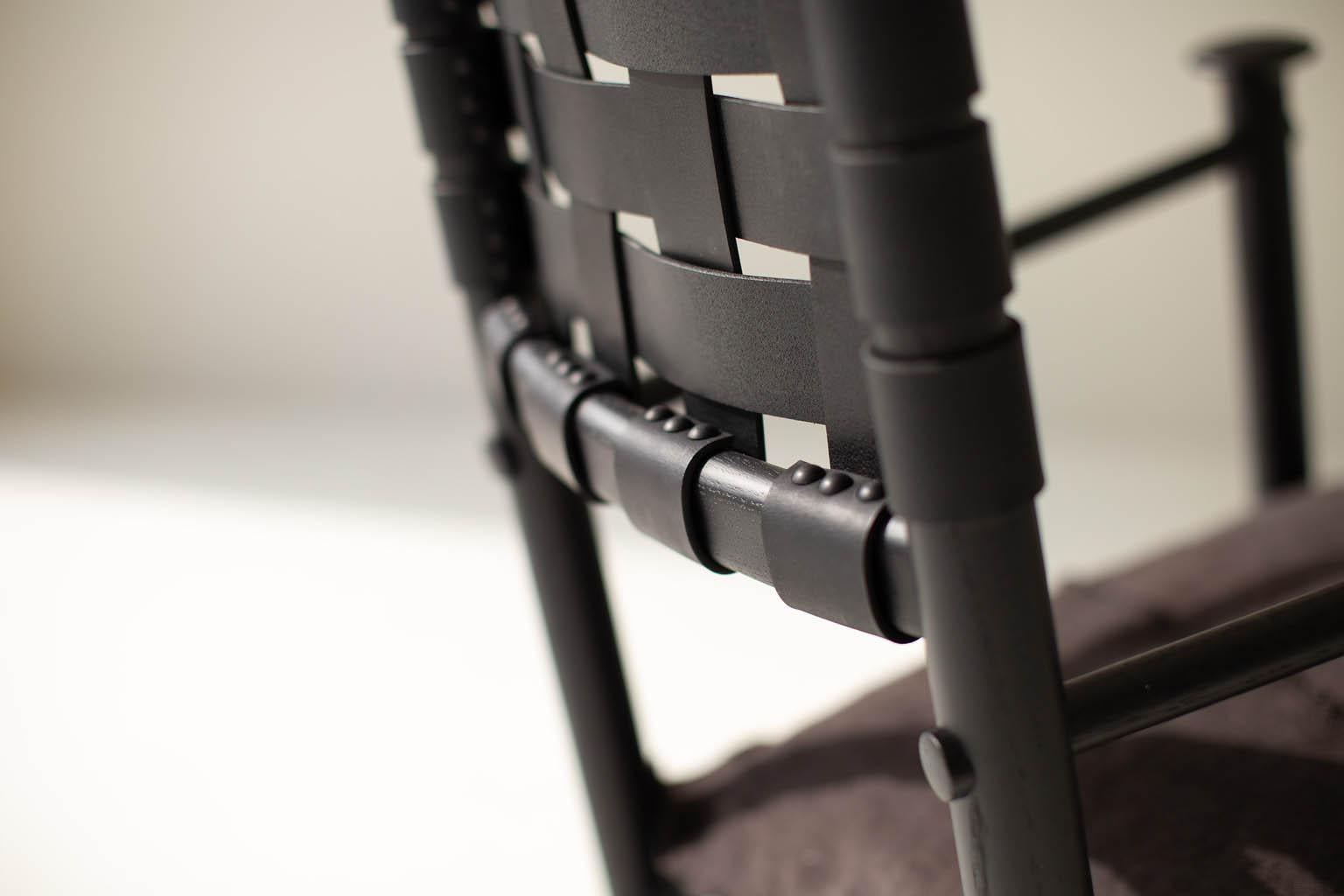 Catawba Schaukelstuhl, moderner Schaukelstuhl aus Leder, schwarz, für Craft Associates im Zustand „Neu“ im Angebot in Oak Harbor, OH