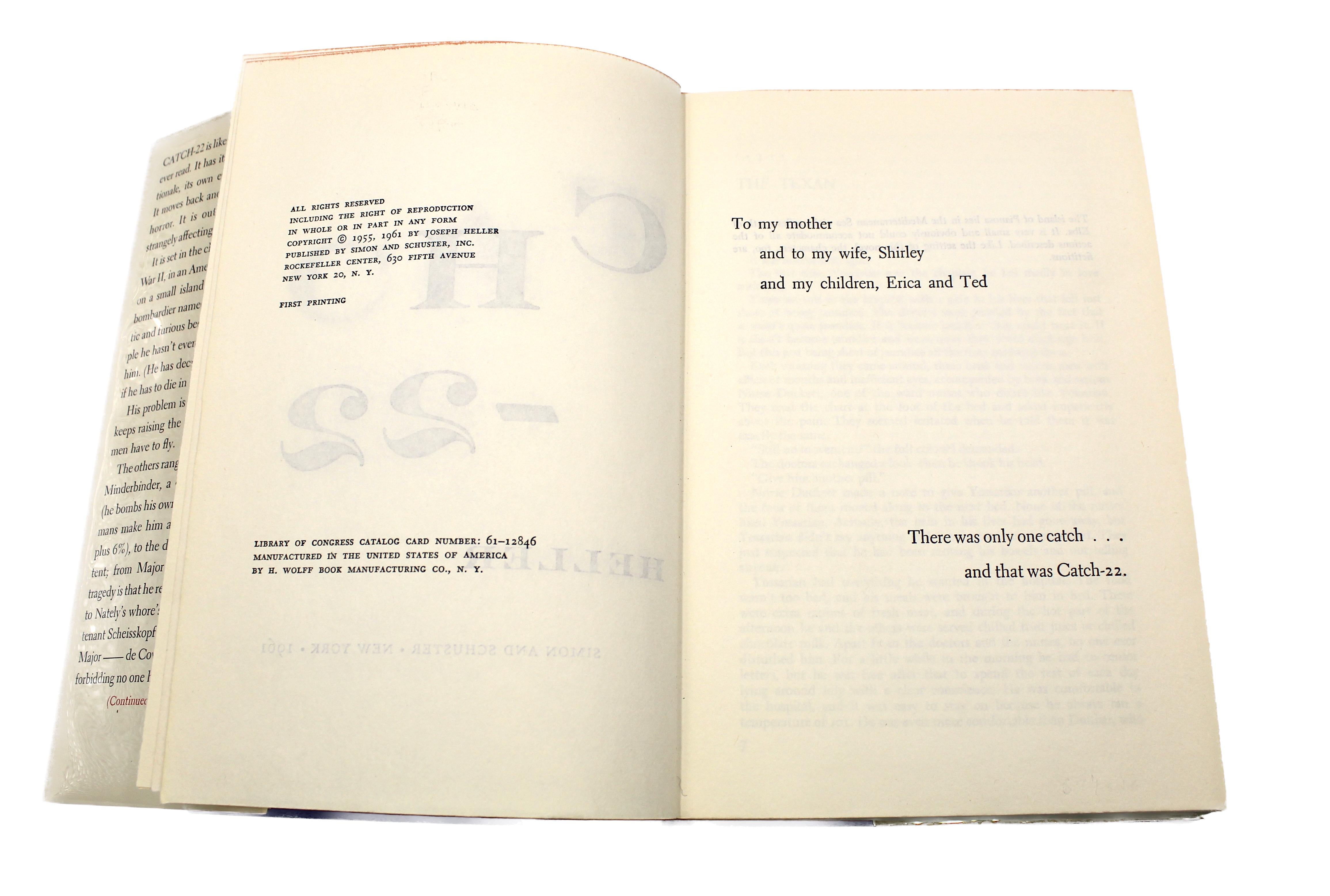 Catch-22 de Joseph Heller, première édition, première impression, dans son DJ d'origine, 1961 Bon état - En vente à Colorado Springs, CO