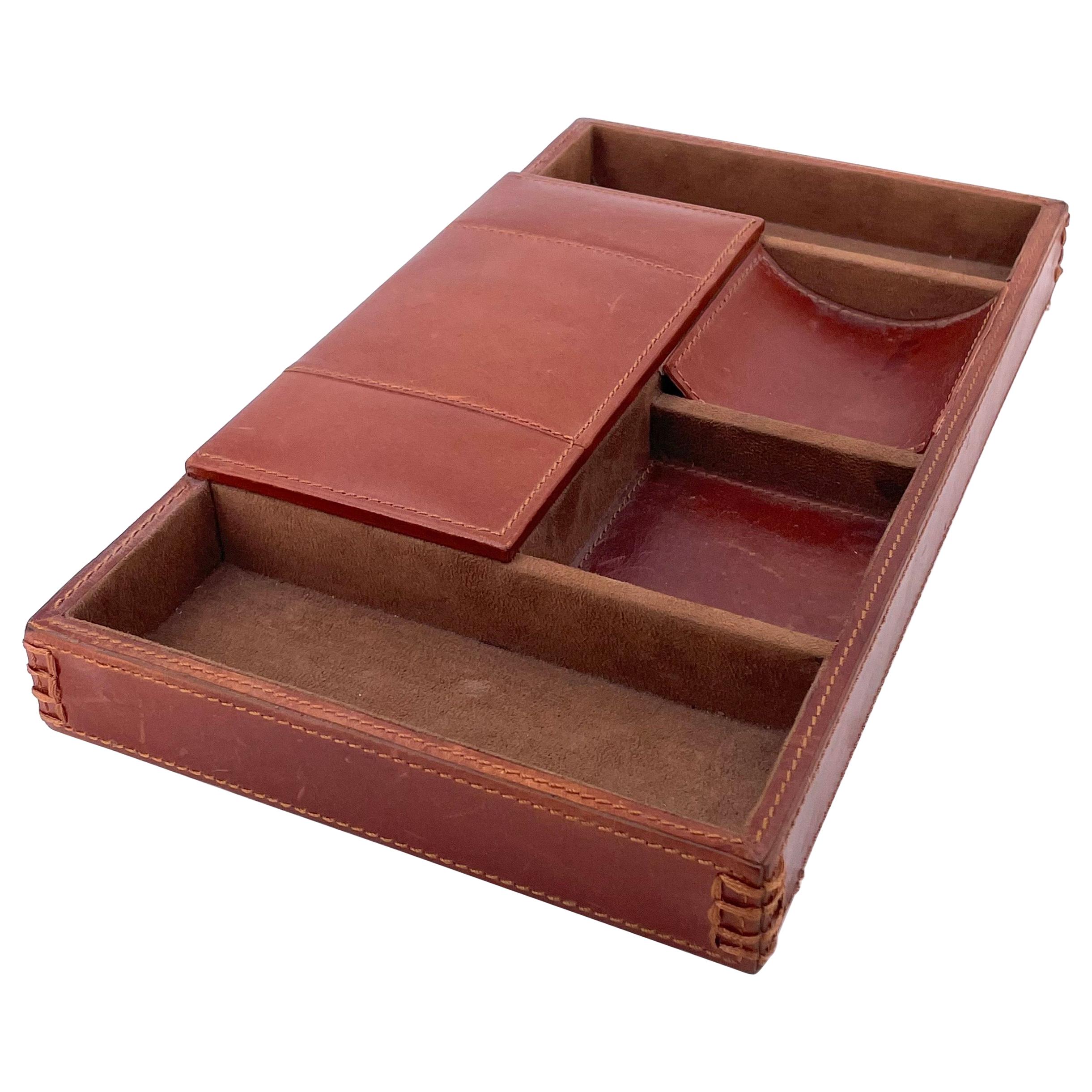 Catch All Leather Desktop Organizer