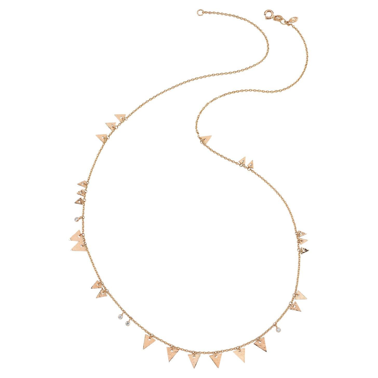 Catch You Seed Long Necklace in 14K Rose Gold For Sale