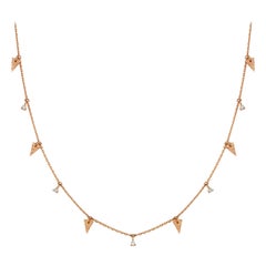 Catch You Seed Neclace in 14K Rose Gold with White Diamond by Selda Jewellery