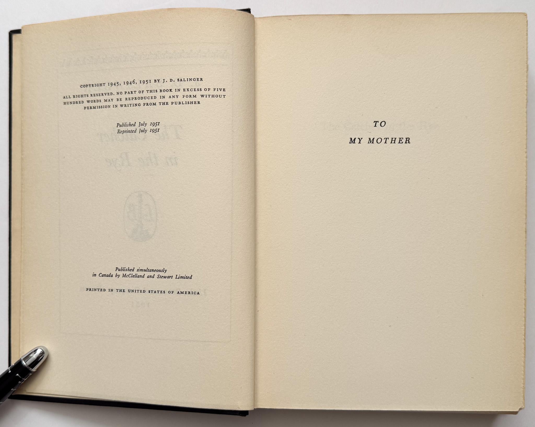 Catcher in the Rye (First edition, second printing) For Sale 1