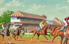 "Catching the Winner" Horse Racing Painting by Jenness Cortez