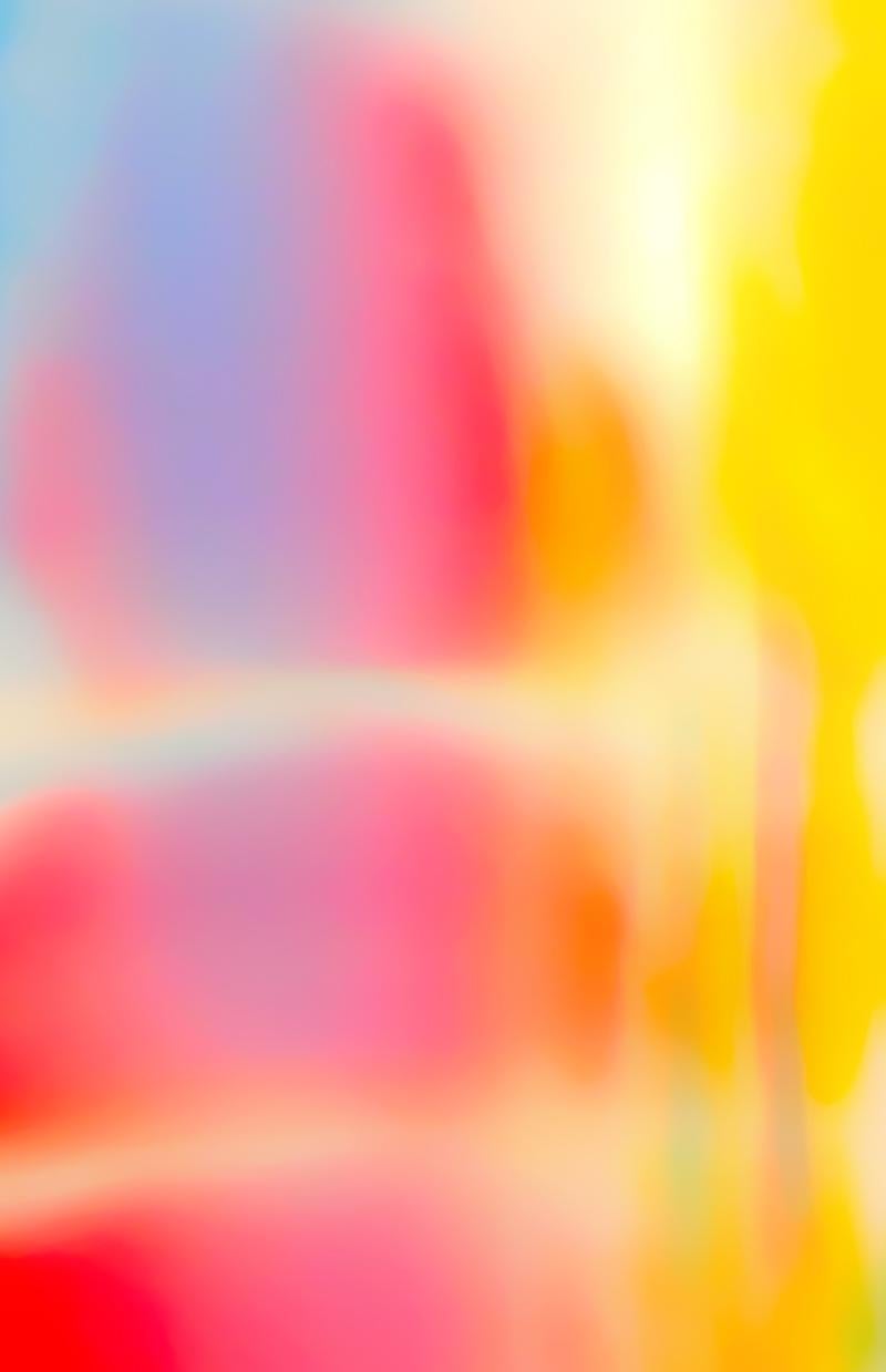 “1967”, inspired by 60s tie-dye in red, yellow, turquoise and green - Abstract Photograph by Cate Woodruff