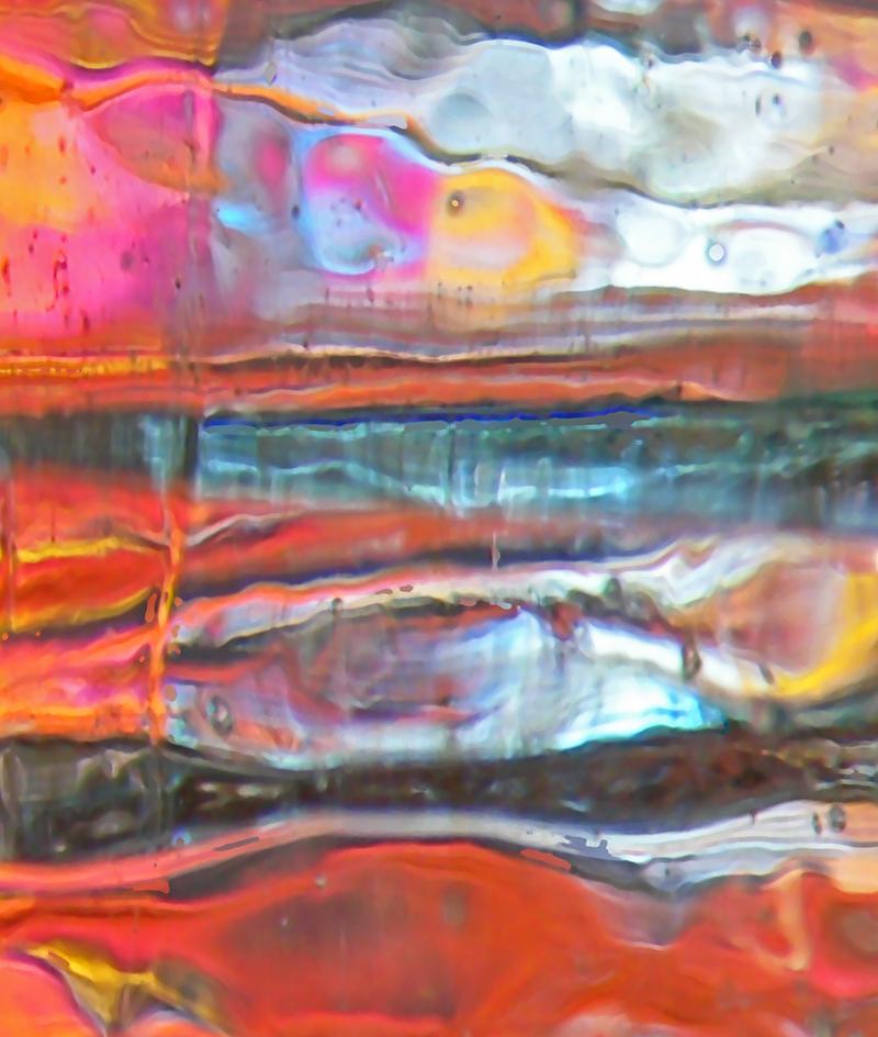 “Nectar”, a flowing stack of red, pink, and orange, photogaphs pure light  - Photograph by Cate Woodruff