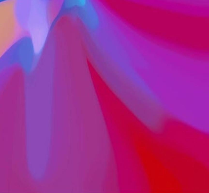 “Sardinian Paeonia”, a flash of reds and purples, photographs pure light - Abstract Photograph by Cate Woodruff