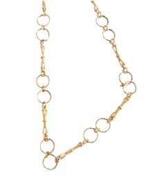 Satin 18k Yellow Gold Link Chain