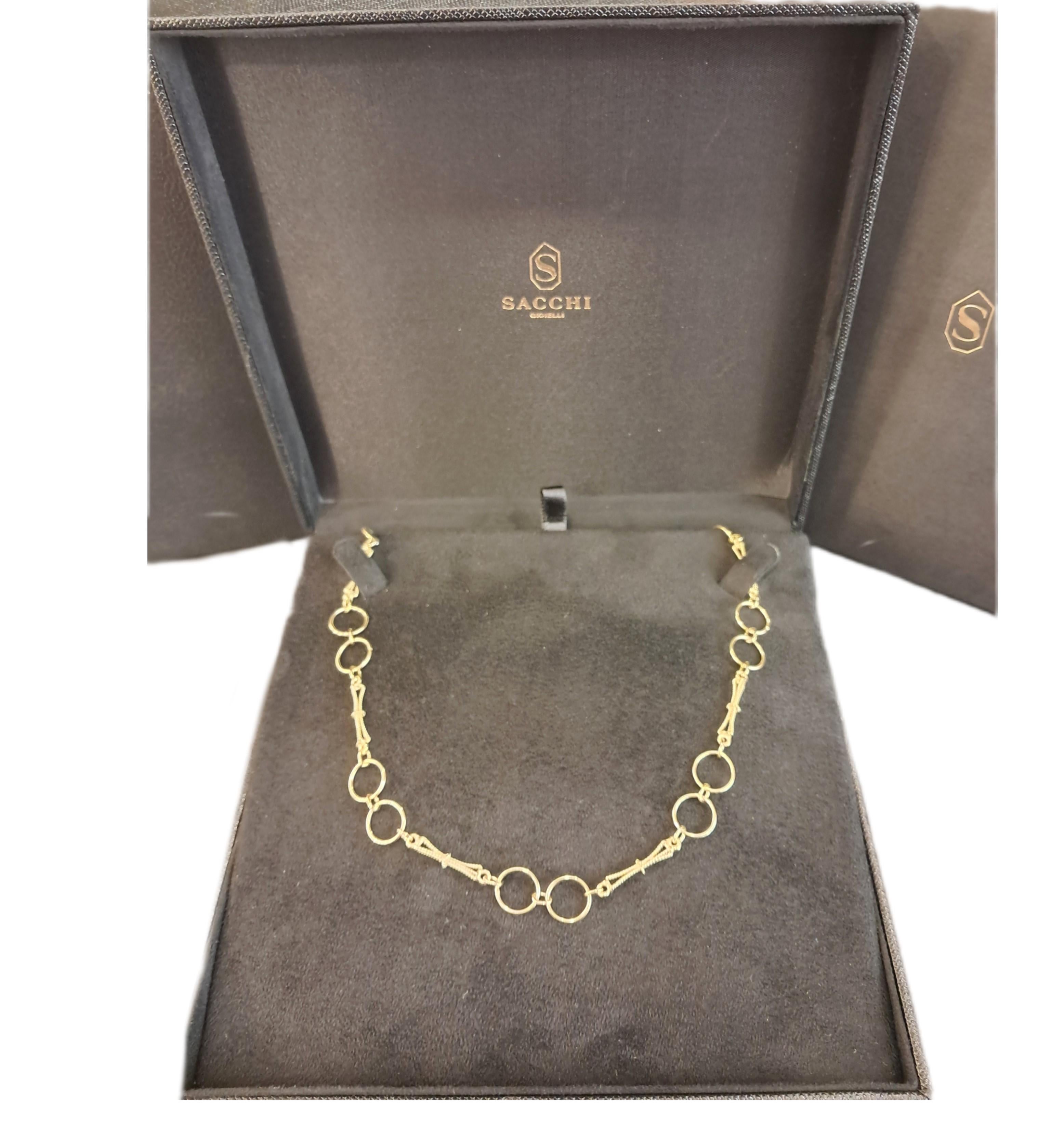Catena a maglie in Oro Giallo Satinato 18k in vendita 1