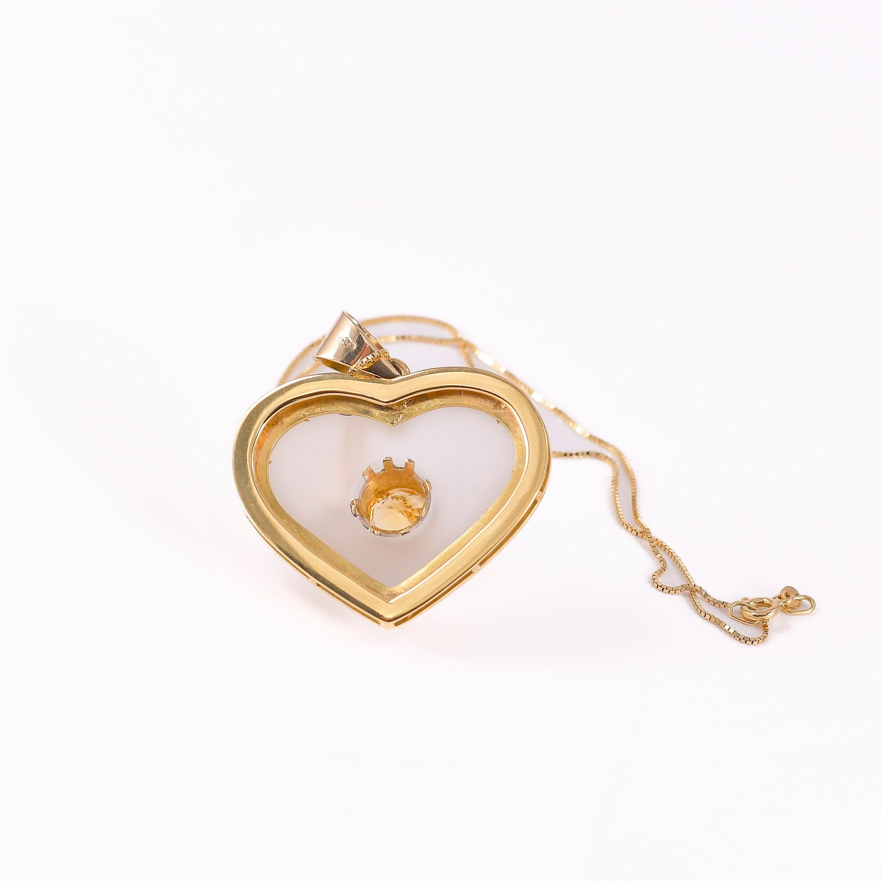 Catena in oro con ciondolo pendente in cristallo sabbiato, diamanti ed quarzo im Angebot 2