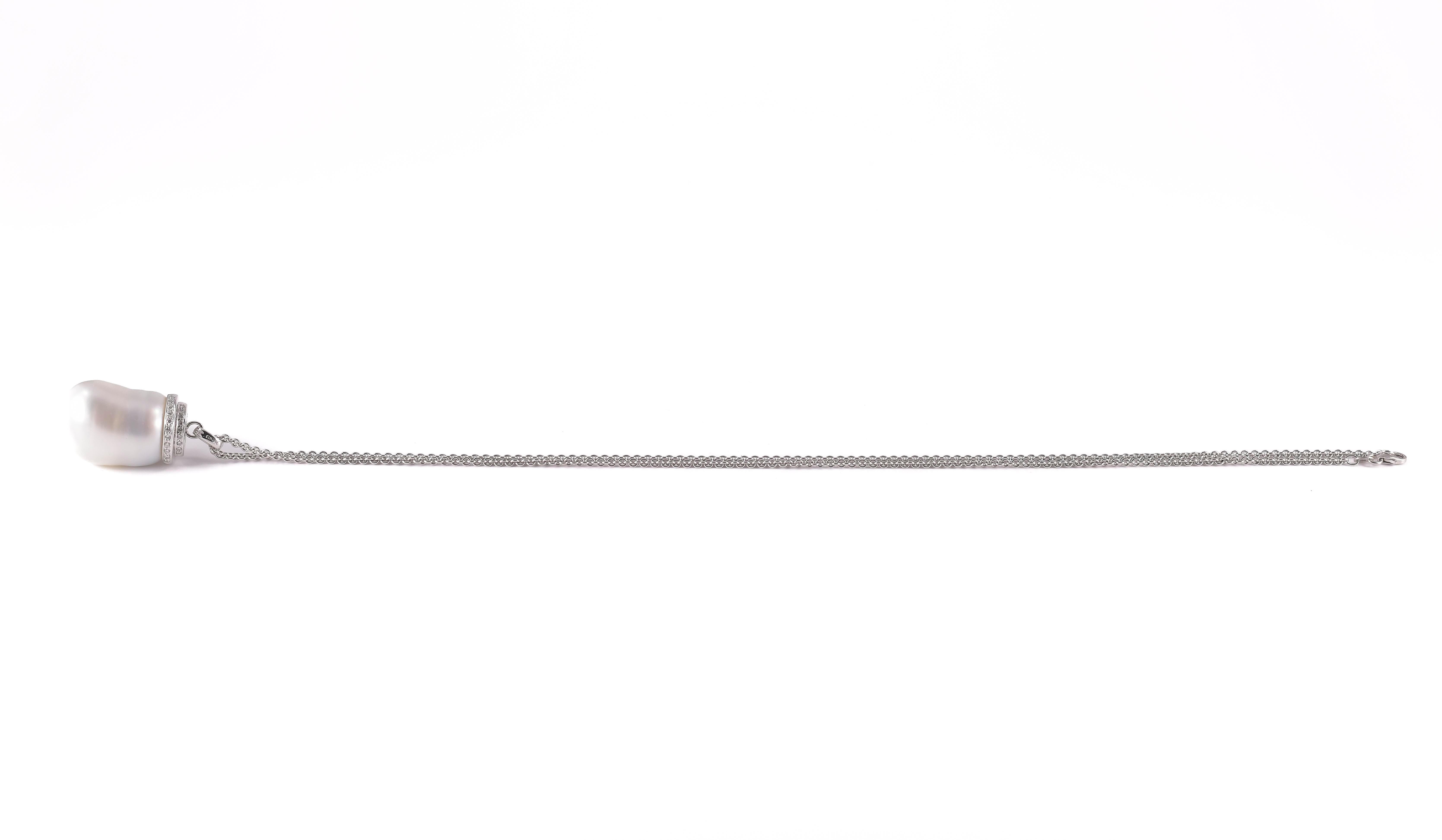 Catena in oro con ciondolo pendente Perla Barocca Australiana Damen im Angebot