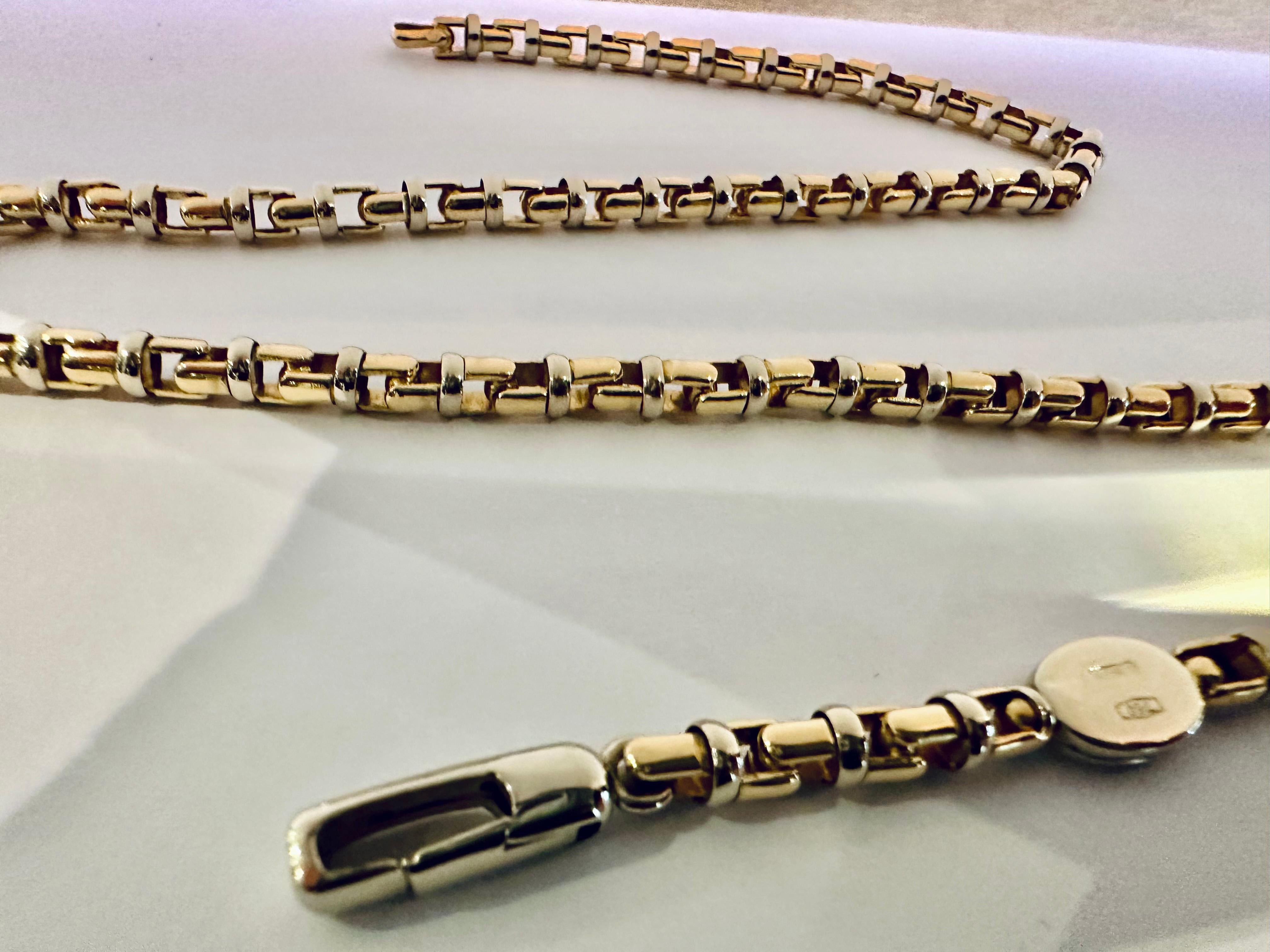 Catena in Oro Giallo e Bianco 18kt Barakà – L’Eleganza della Forza For Sale 3