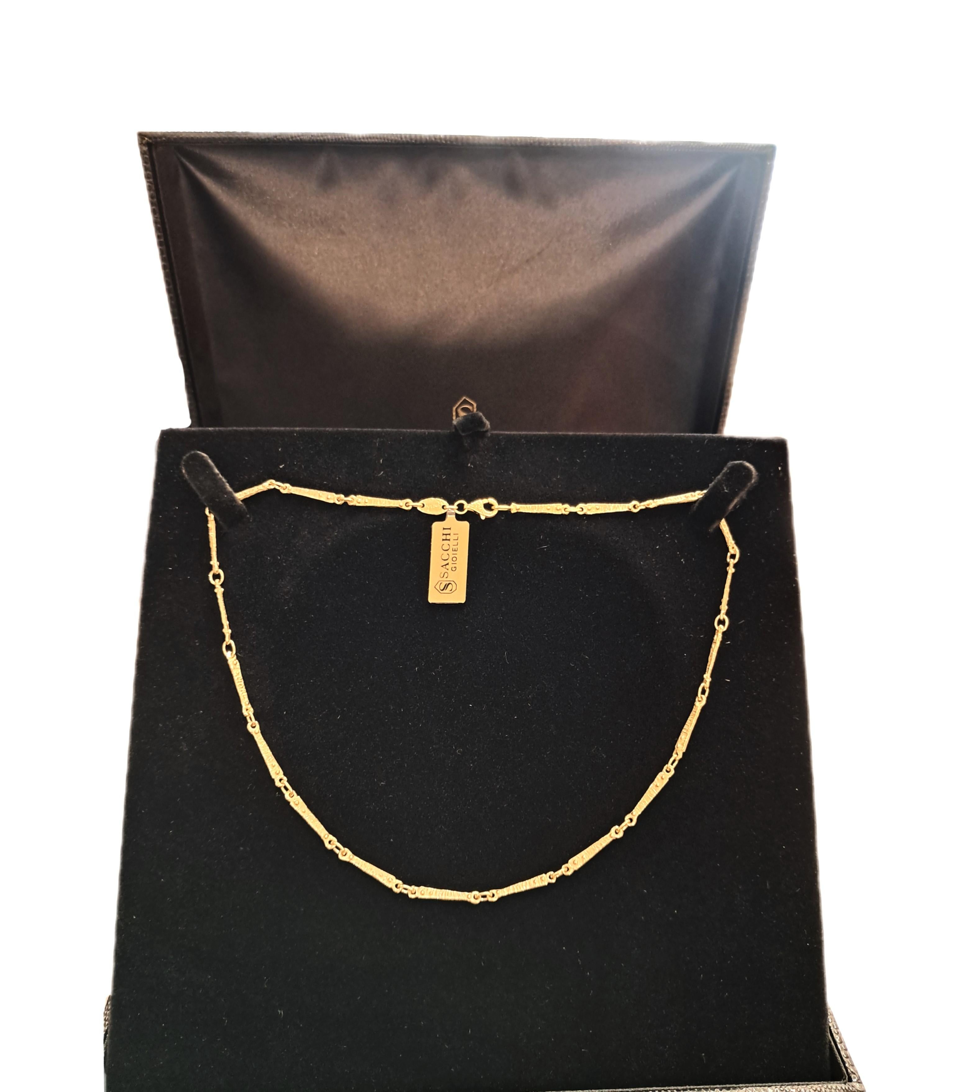 Catena Sacchi in Oro Giallo Satinato 18k Collezione 