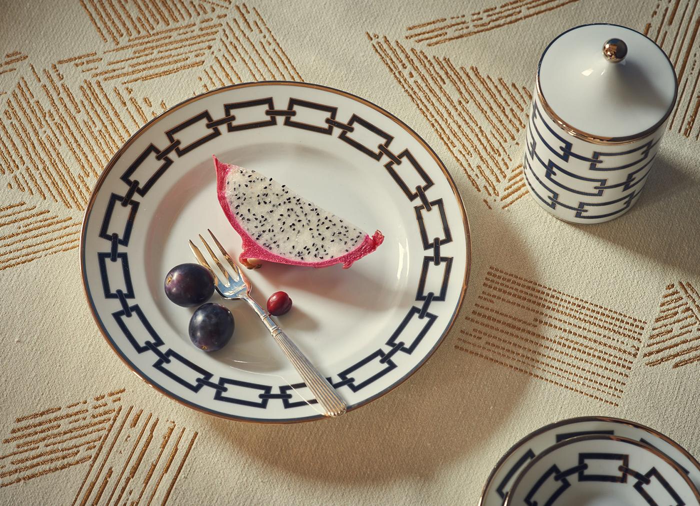 Juego de 6 platos de postre Catene Nero de Gio Ponti en Nuevo estado para la venta en Milan, IT