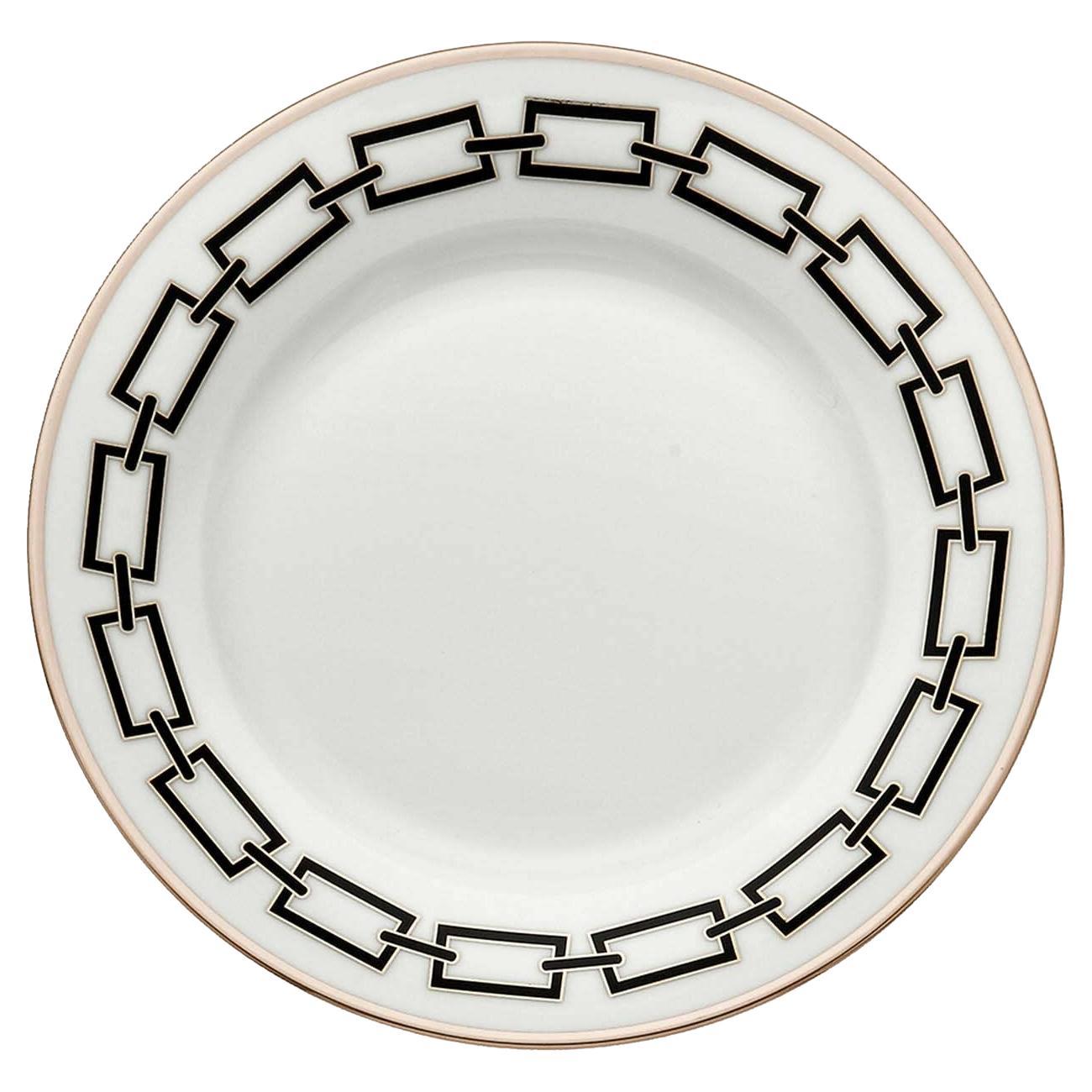 Juego de 6 platos de postre Catene Nero de Gio Ponti