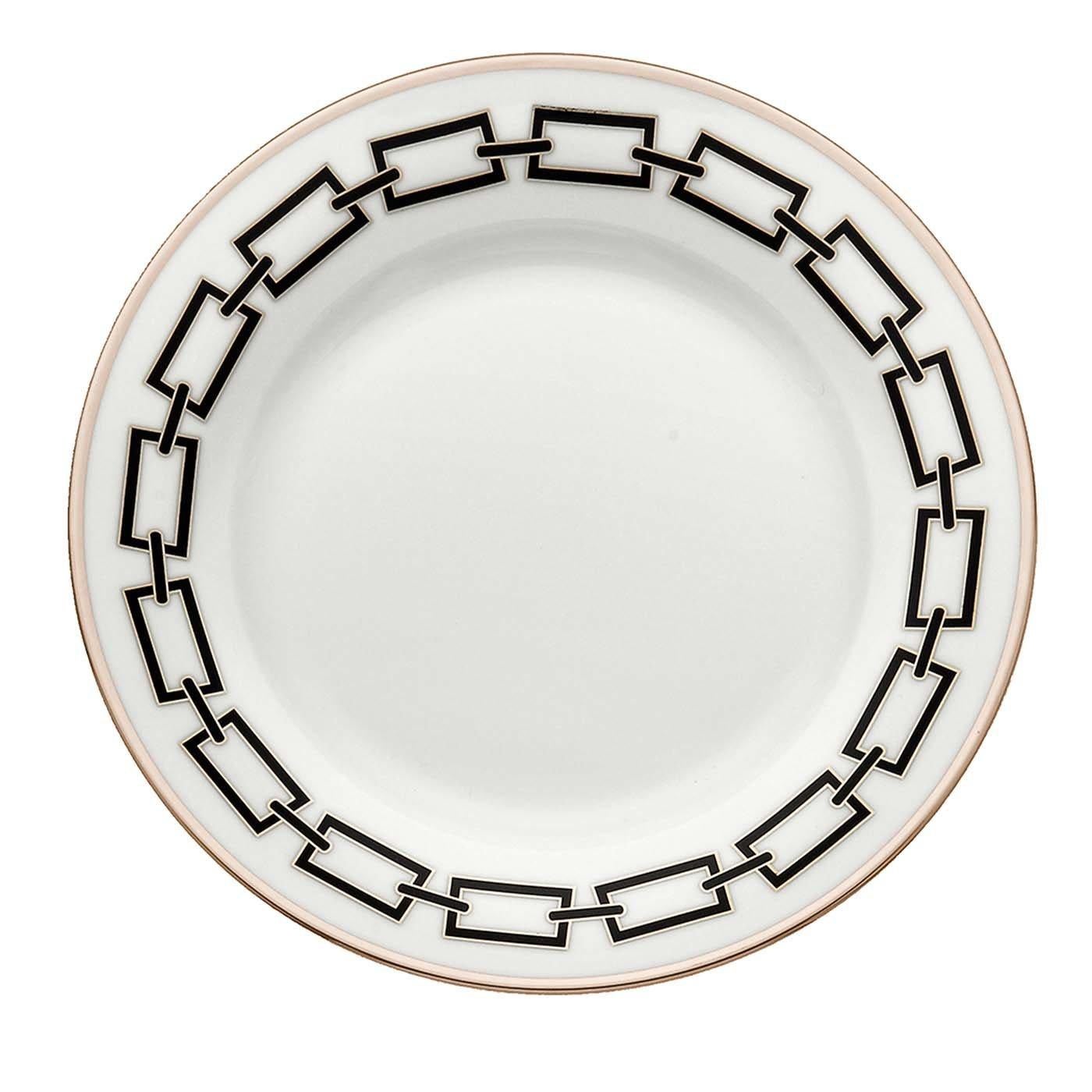 Lot de 6 assiettes plates Catene Nero de Gio Ponti Neuf - En vente à Milan, IT