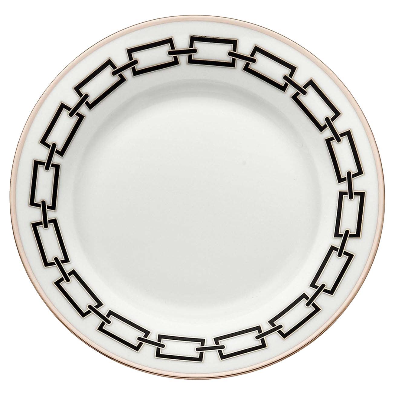 Juego de 6 platos llanos Catene Nero de Gio Ponti