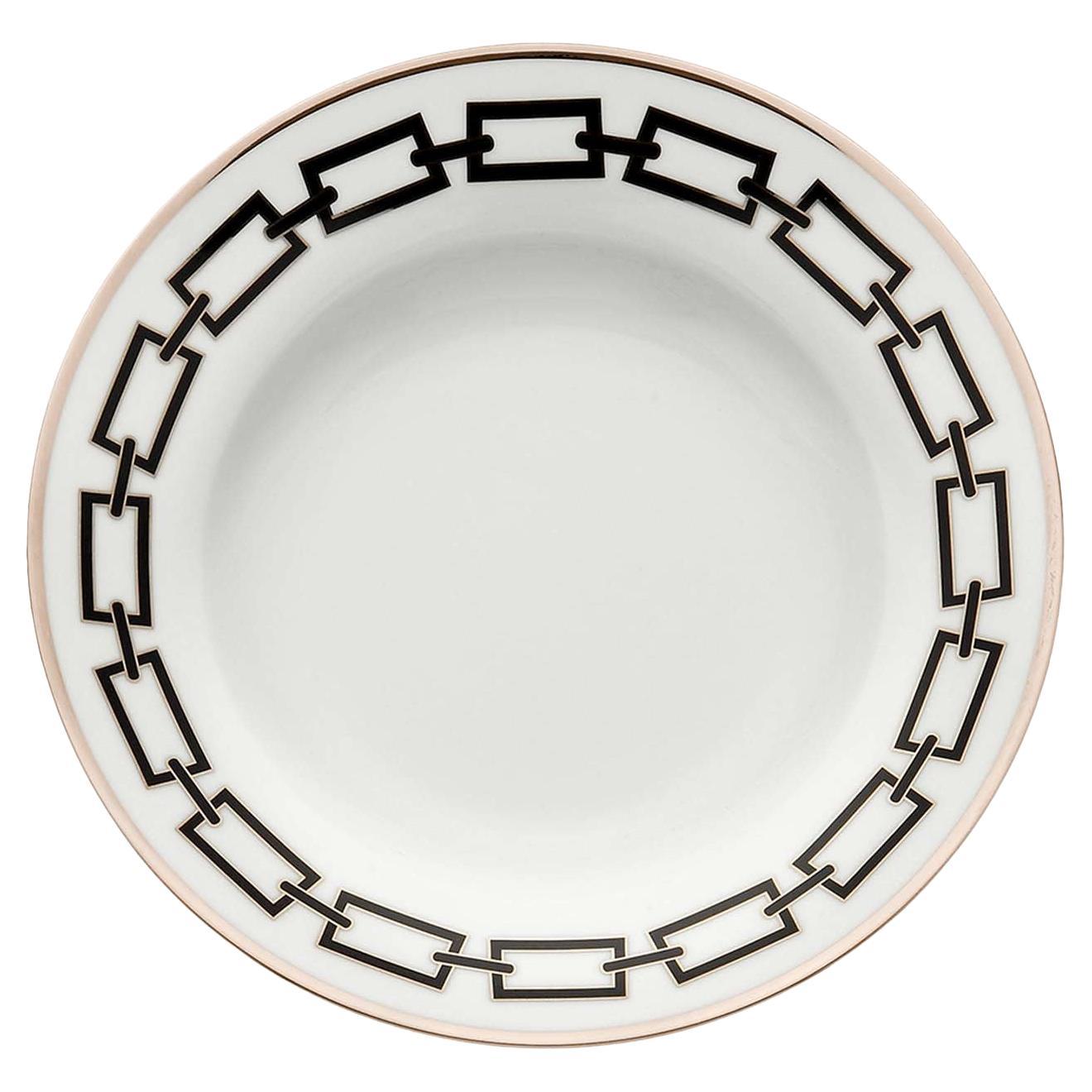 Set di 6 piatti da minestra Catene Nero di Gio Ponti