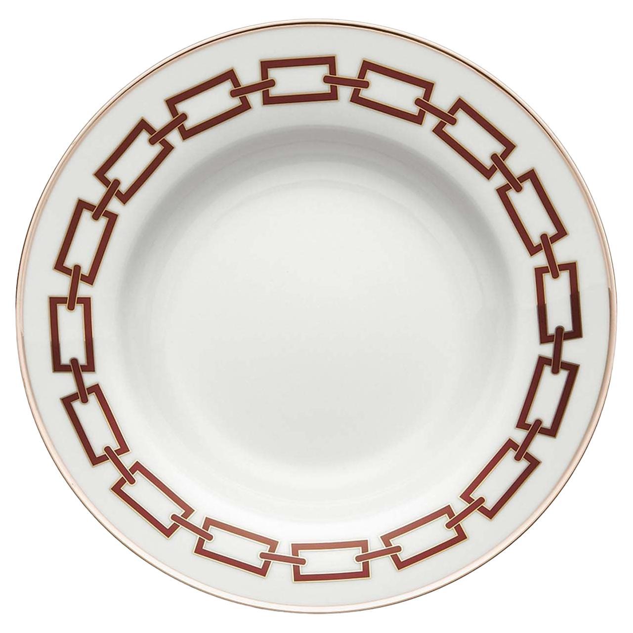 Set di 6 piatti da zuppa Catene Scarlatto di Gio Ponti in vendita