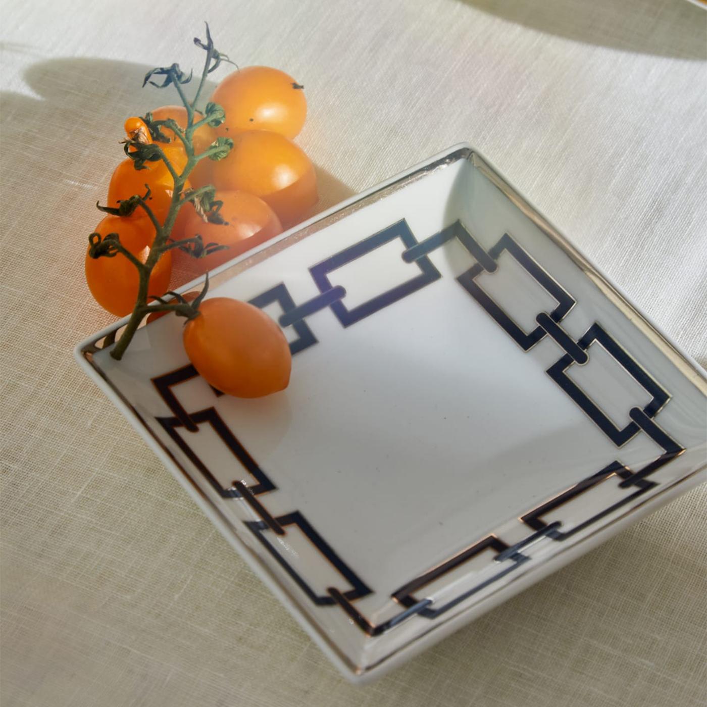 Porcelaine Bol carré Catene Zaffiro par GINORI 1735 en vente