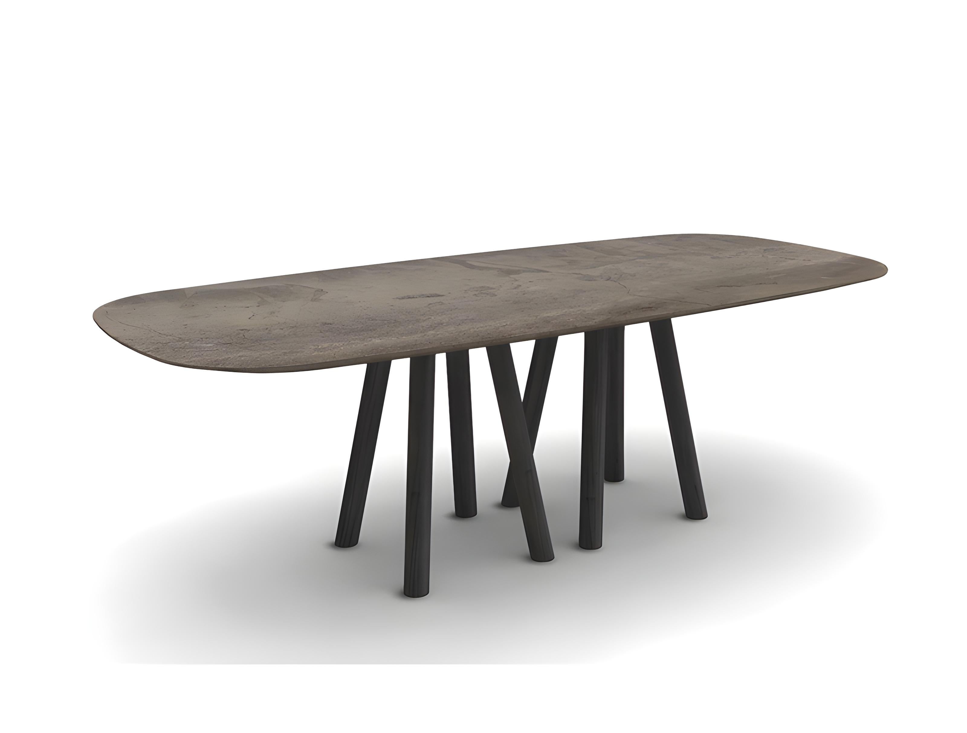 Mesa de Comedor Oruga, Mármol Blanco/Nogal Americano Moderno en venta