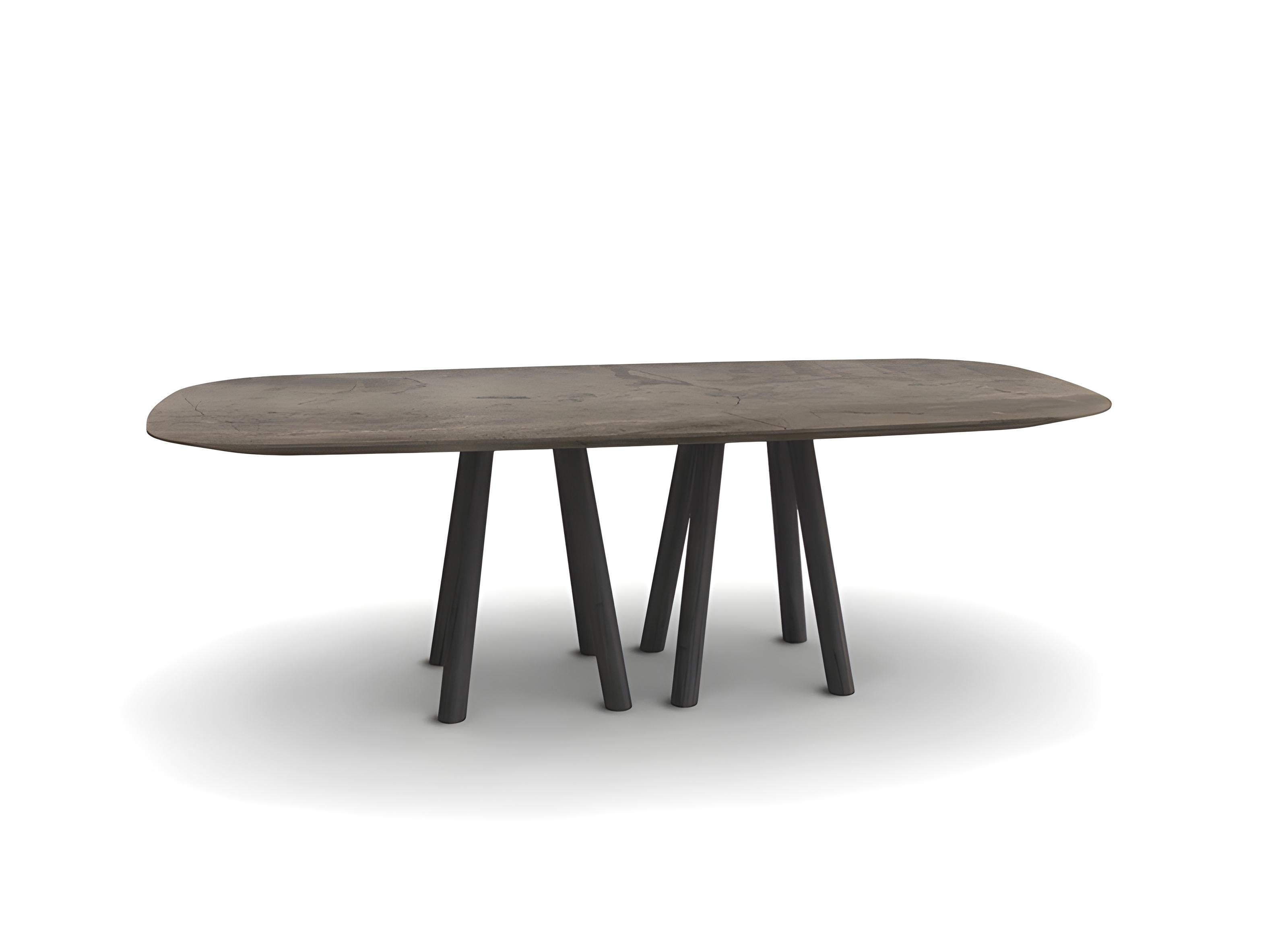 Mesa de Comedor Oruga, Mármol Blanco/Nogal Americano Europeo en venta