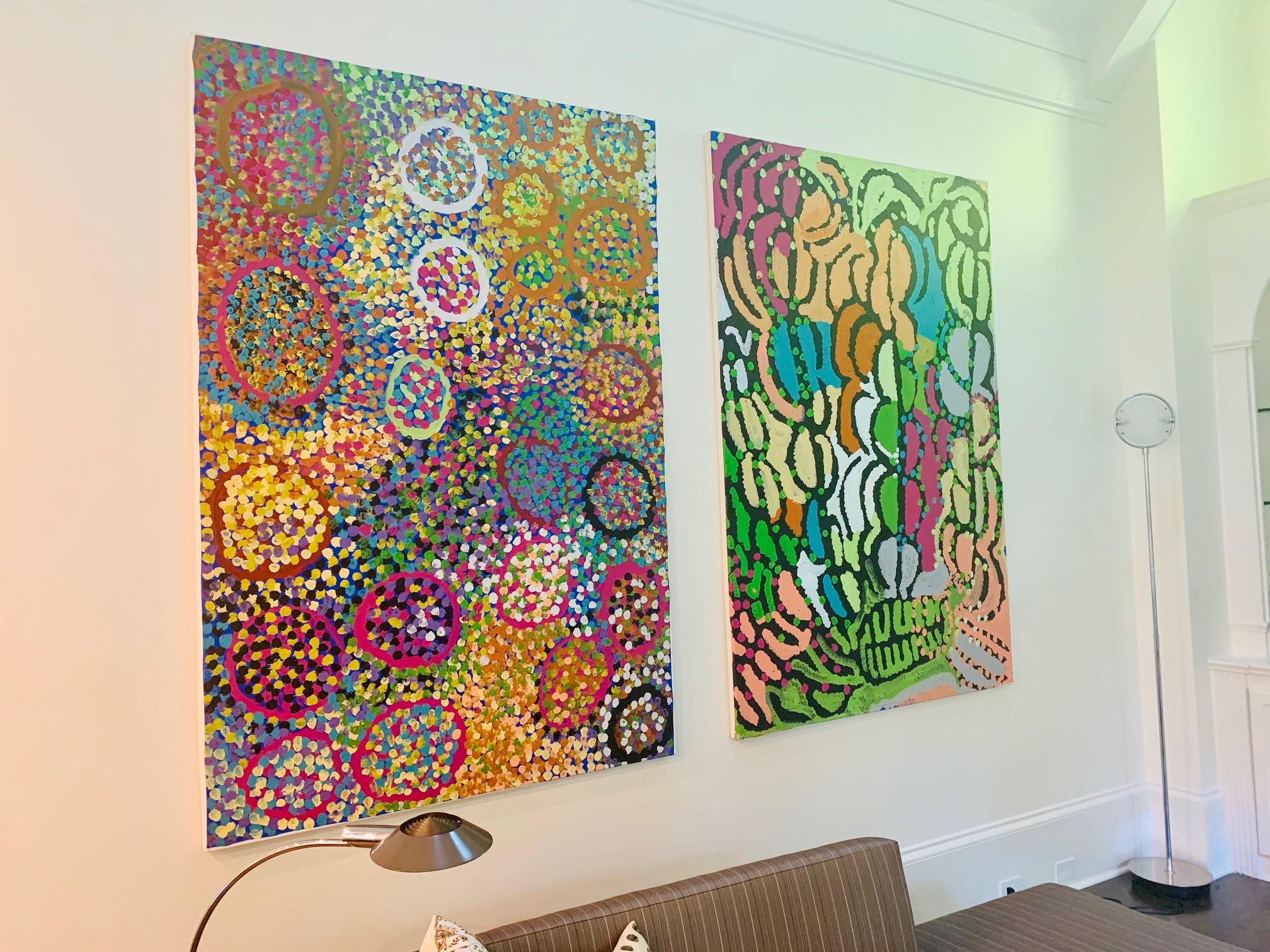 Canvas Caterpillar Dreaming Australian Aboriginal Artist Lorna Fencer