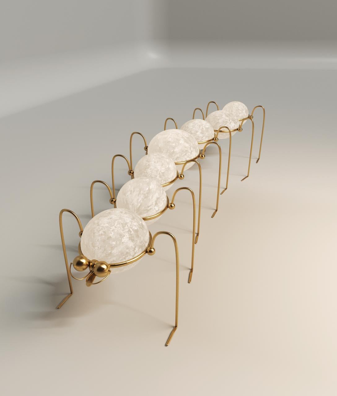 French Caterpillar, Floor Lamp Sculpture, Vincent Darré and Ludovic Clément d’Armont For Sale