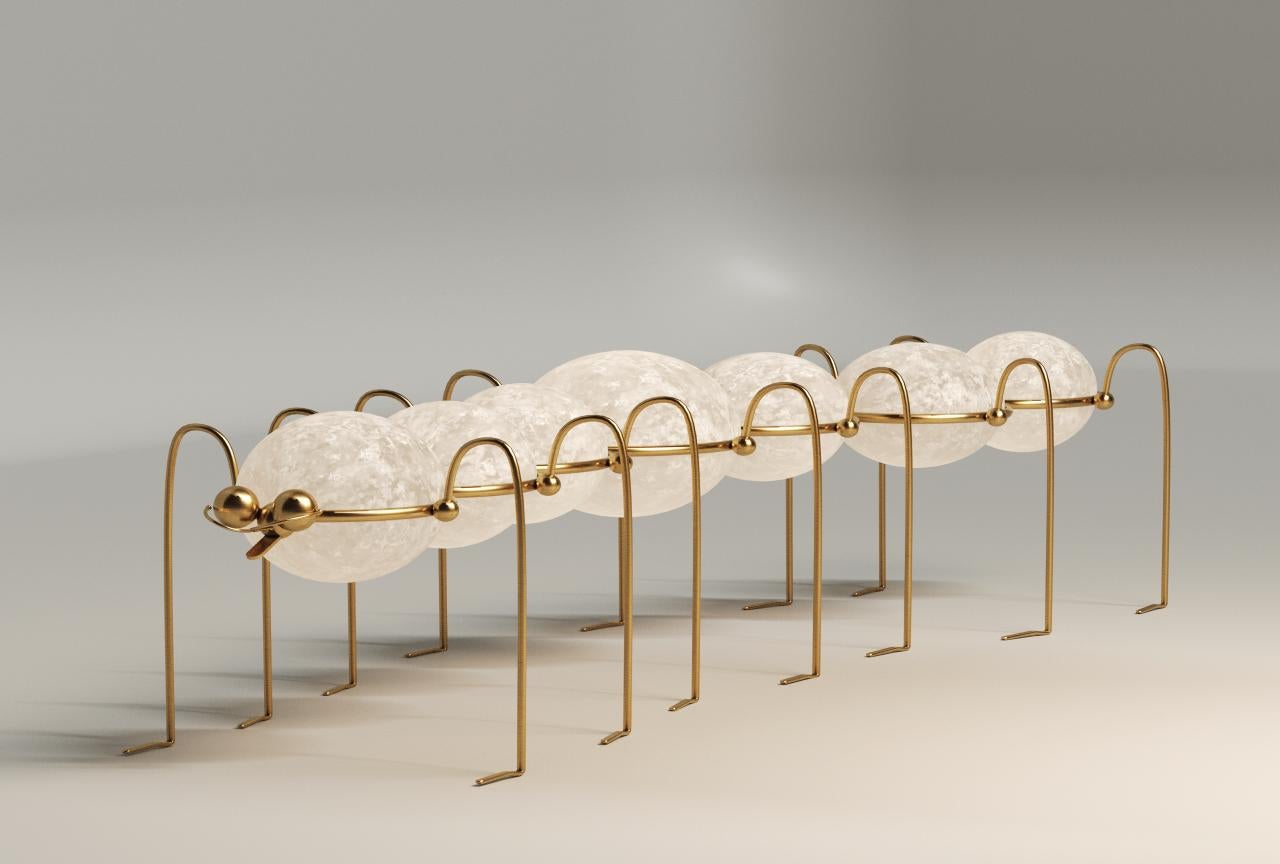 Contemporary Caterpillar, Floor Lamp Sculpture, Vincent Darré and Ludovic Clément d’Armont For Sale