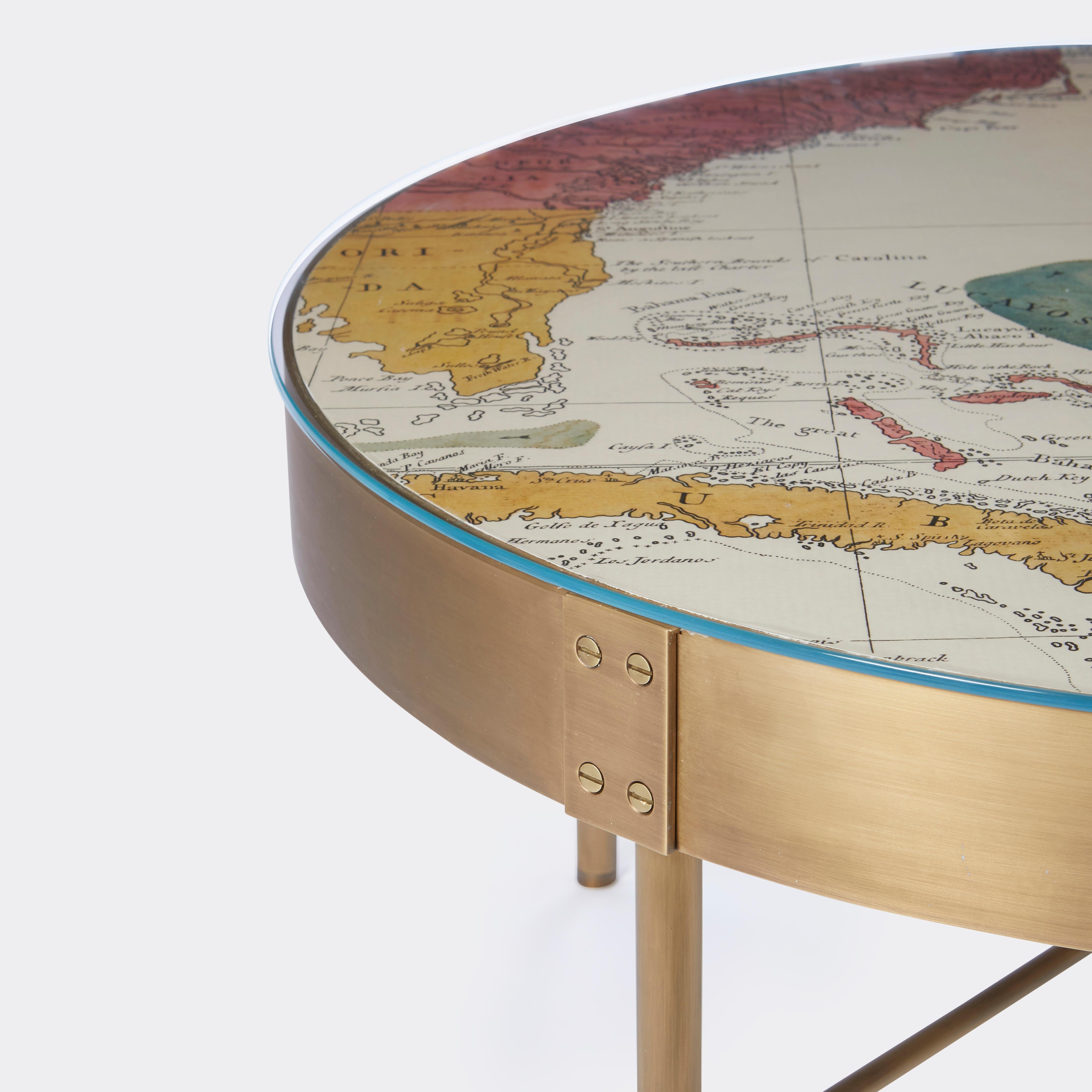 Catesby Map Table by David Duncan Studio In Excellent Condition For Sale In New York, NY