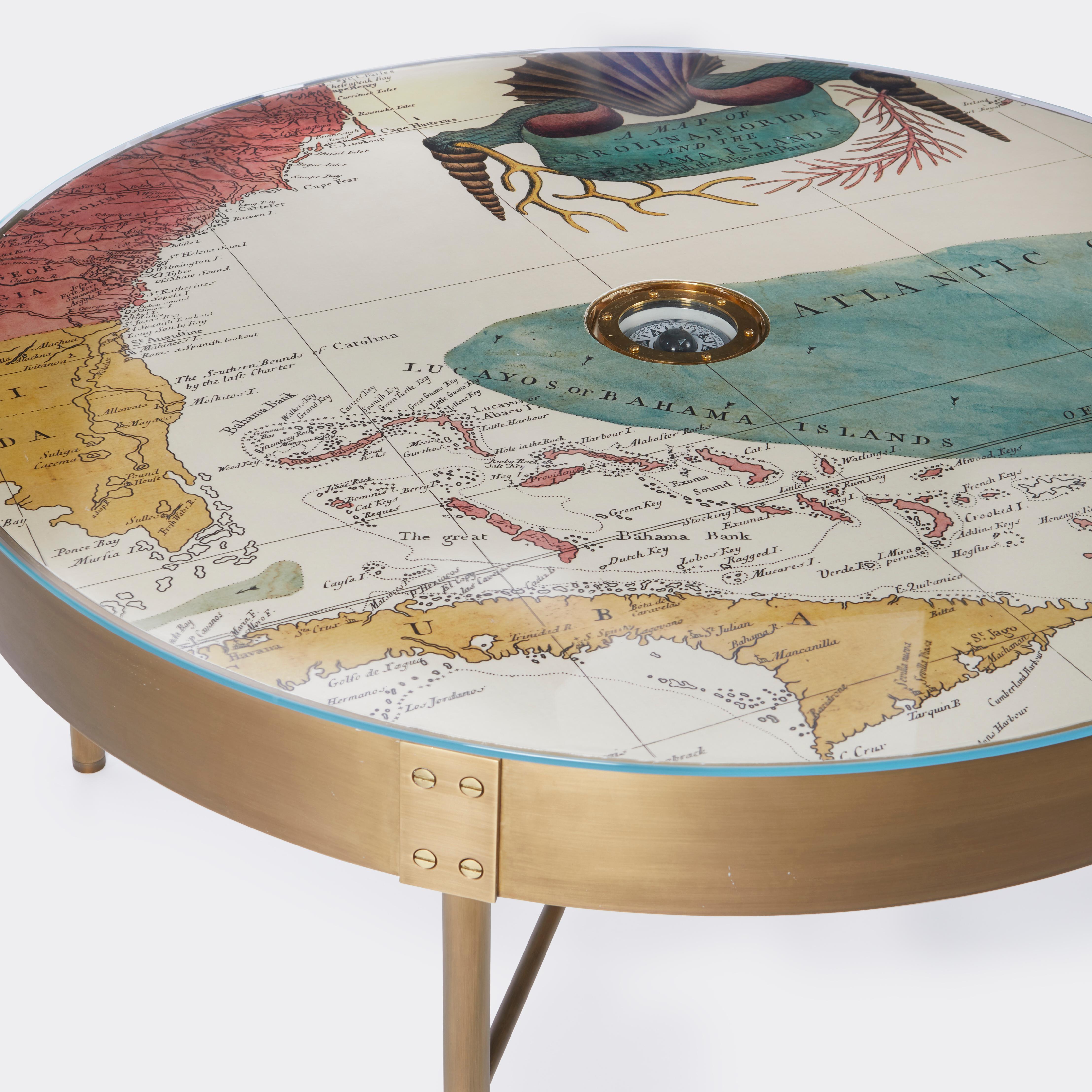 Contemporary Catesby Map Table by David Duncan Studio For Sale