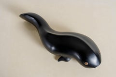 Catfish, Black Lacquer by Robert Kuo, Hand Repousse, Limited Edition