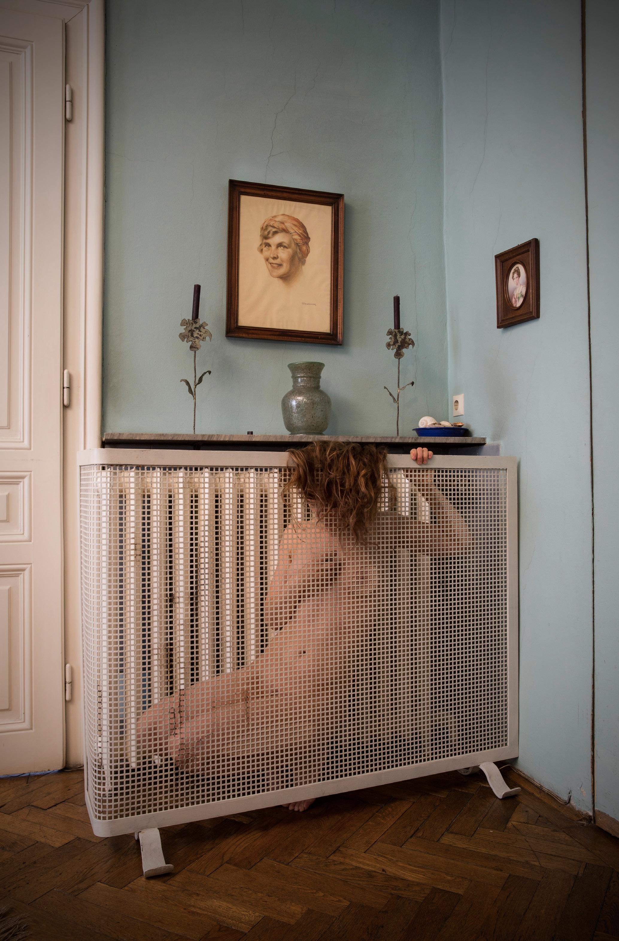 Catharina BOND Nude Photograph - Rooms of Requirement (Light Blue) - 21st Century Color Contemporary Photography
