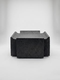 Cathedra Ι Black Cast Stone Coffee Table by Alentes, Handcrafted in Greece