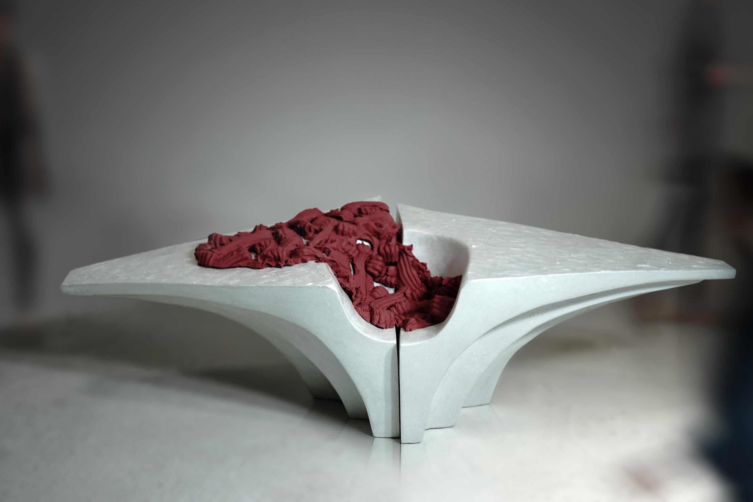 Modern Sculptural Armchair from Silicone & Jesmonite by Eduard Locota For Sale