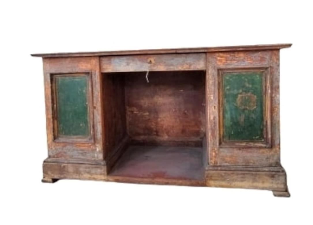 Wood Cathedra Desk with Beautiful Original Lacquering For Sale
