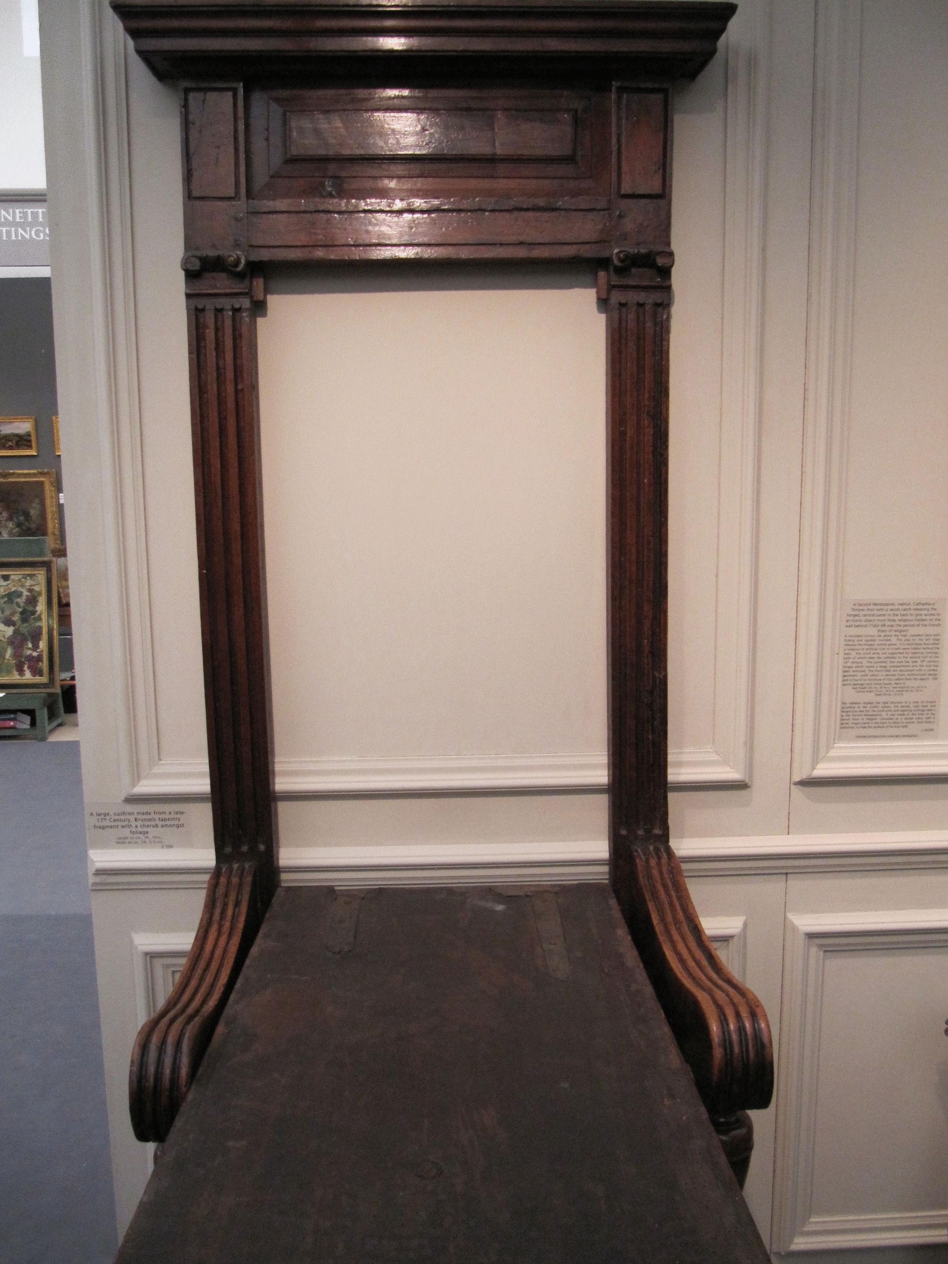 Cathedra or Throne Chair, Late 16th Century, French Second Renaissance, Walnut For Sale 3