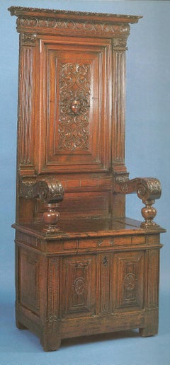 Cathedra or Throne Chair, Late 16th Century, French Second Renaissance, Walnut