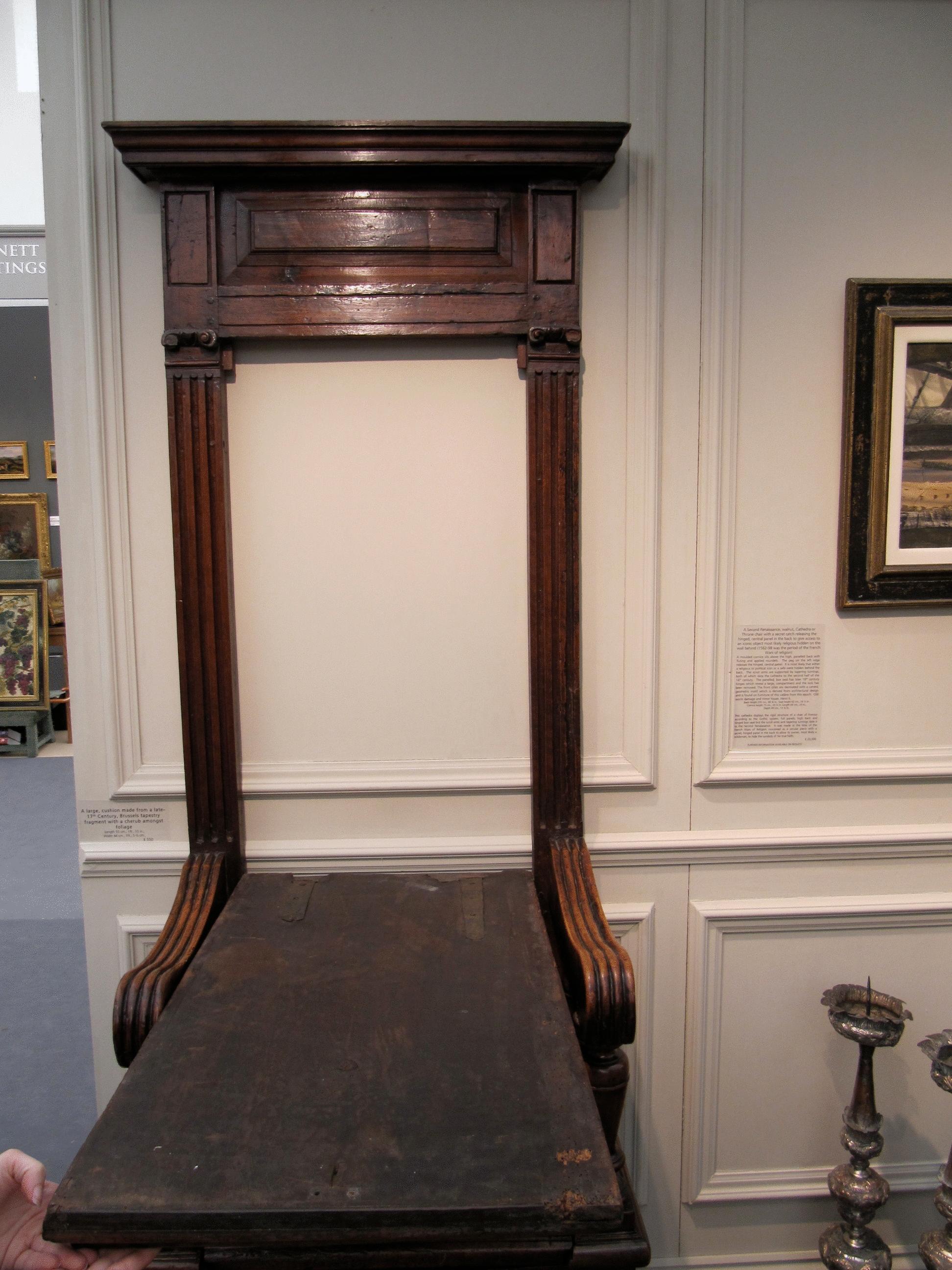 Cathedra or Throne Chair, Late 16th Century, French Second Renaissance, Walnut For Sale 1