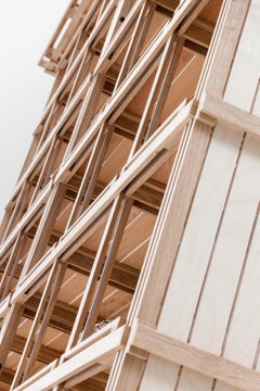 Armario «Cathedral», vitrina de diseño contemporáneo en madera, artesanía de alta gama