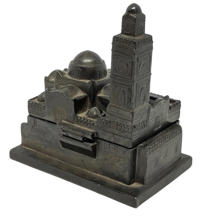 Cathedral Church Souvenir Metal Building Money Box Piggy Bank, Vintage