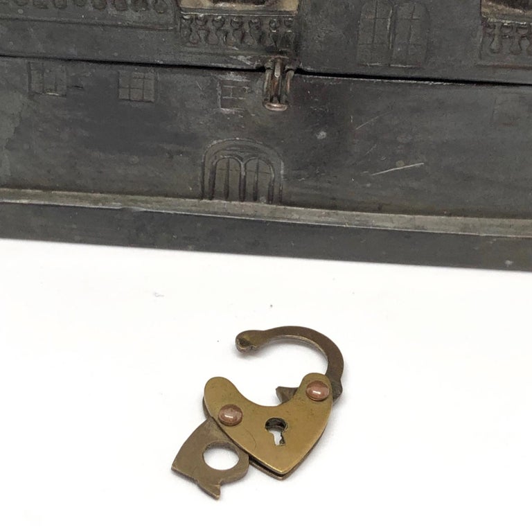 Cathedral Church Souvenir Metal Building Money Box Piggy Bank, Vintage