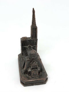 Cathedral of Strasbourg City Metal Souvenir Building Vintage, France, 1950s