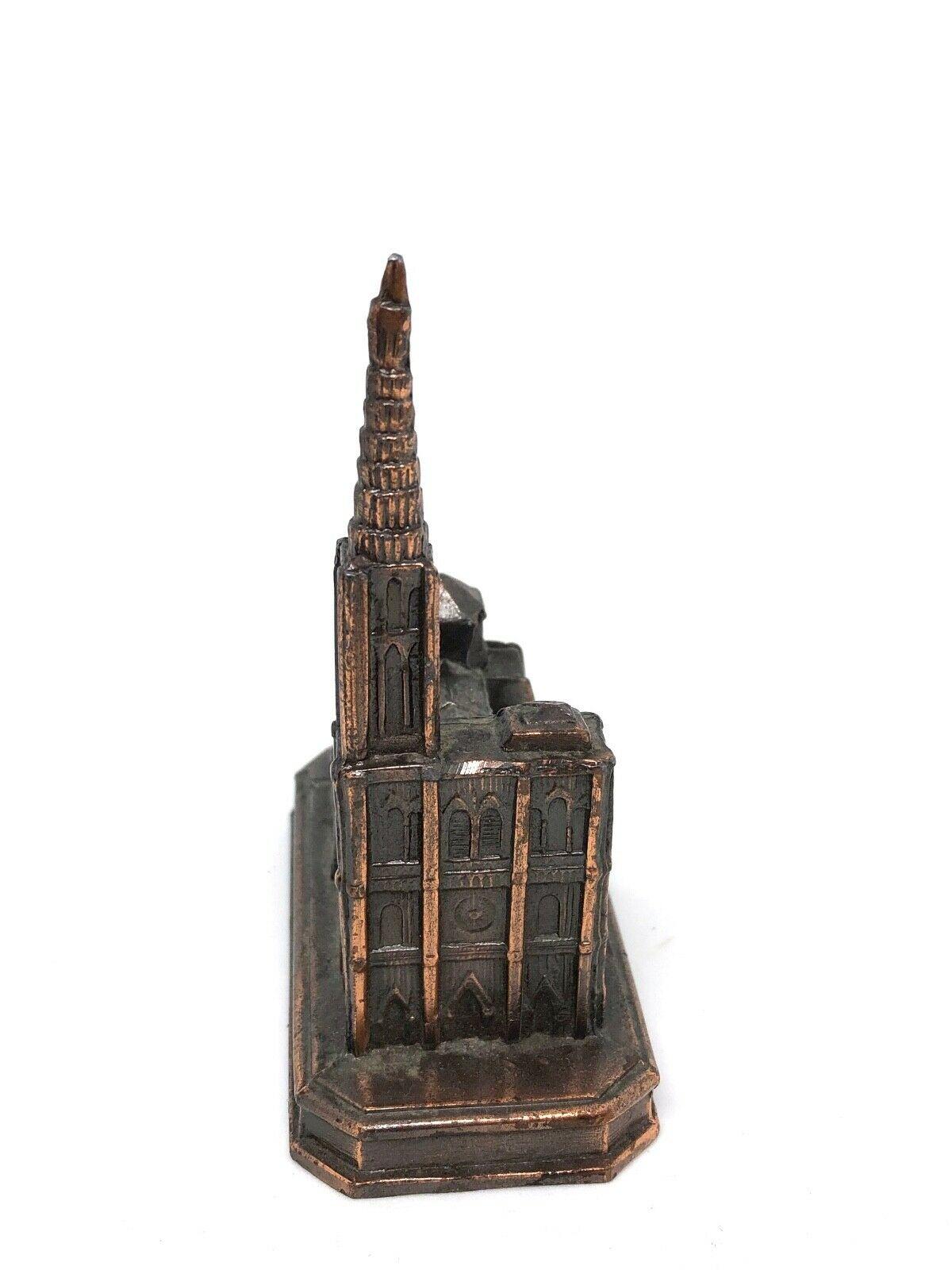 German Cathedral of Strasbourg City Metal Souvenir Building Vintage, France, 1950s For Sale