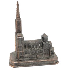 Cathedral of Strasbourg City Metal Souvenir Building Vintage, France, 1950s