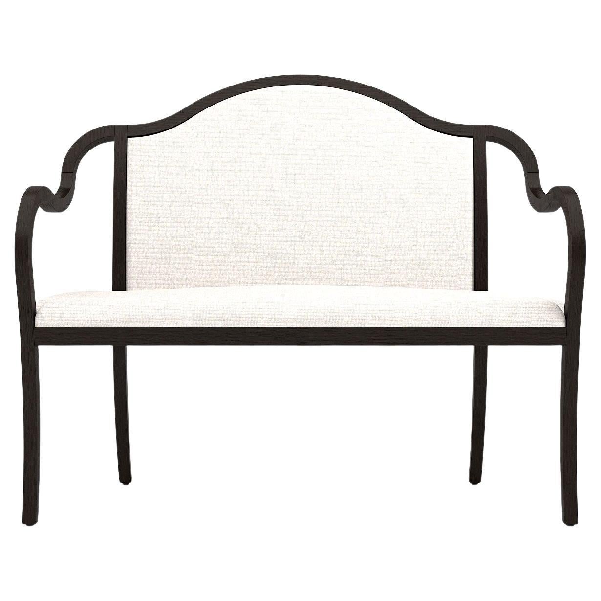 Catherine 2 Seat Sofa - Handcrafted Modern Victorian Sofa in Stained Wood