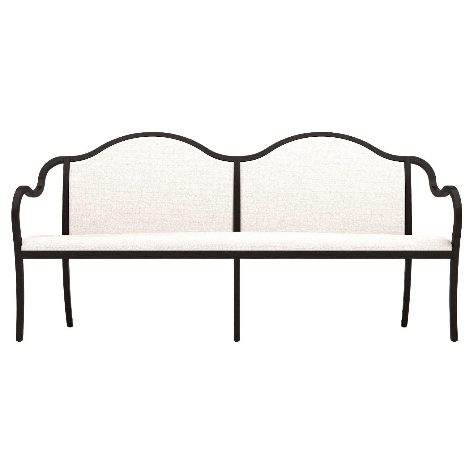 Catherine 3 Seat Sofa - Handcrafted Modern Victorian Sofa in Stained Wood