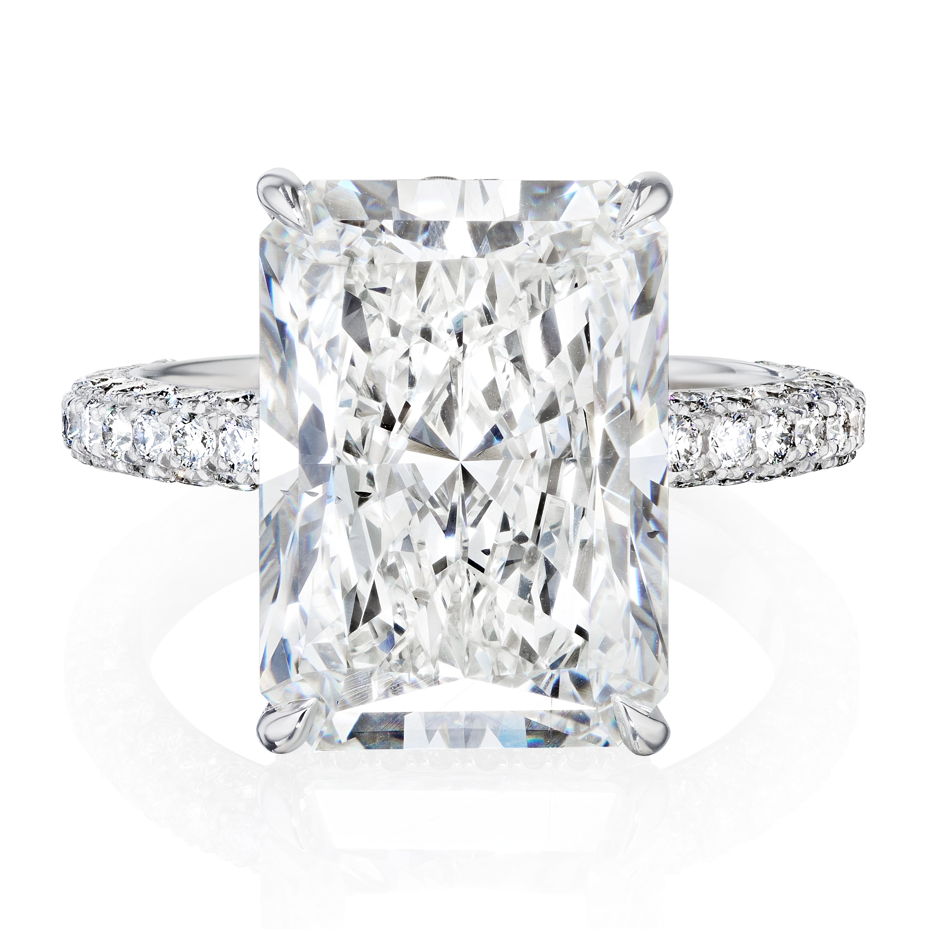 For Sale:  GIA Certified 6.00 Carat D SI1 GIA Radiant Diamond Engagement Ring 